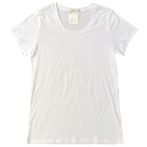 Active Basic Scoop Neck Short Sleeve White Tee